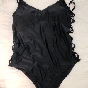 Hollister Black Low Back One Piece
